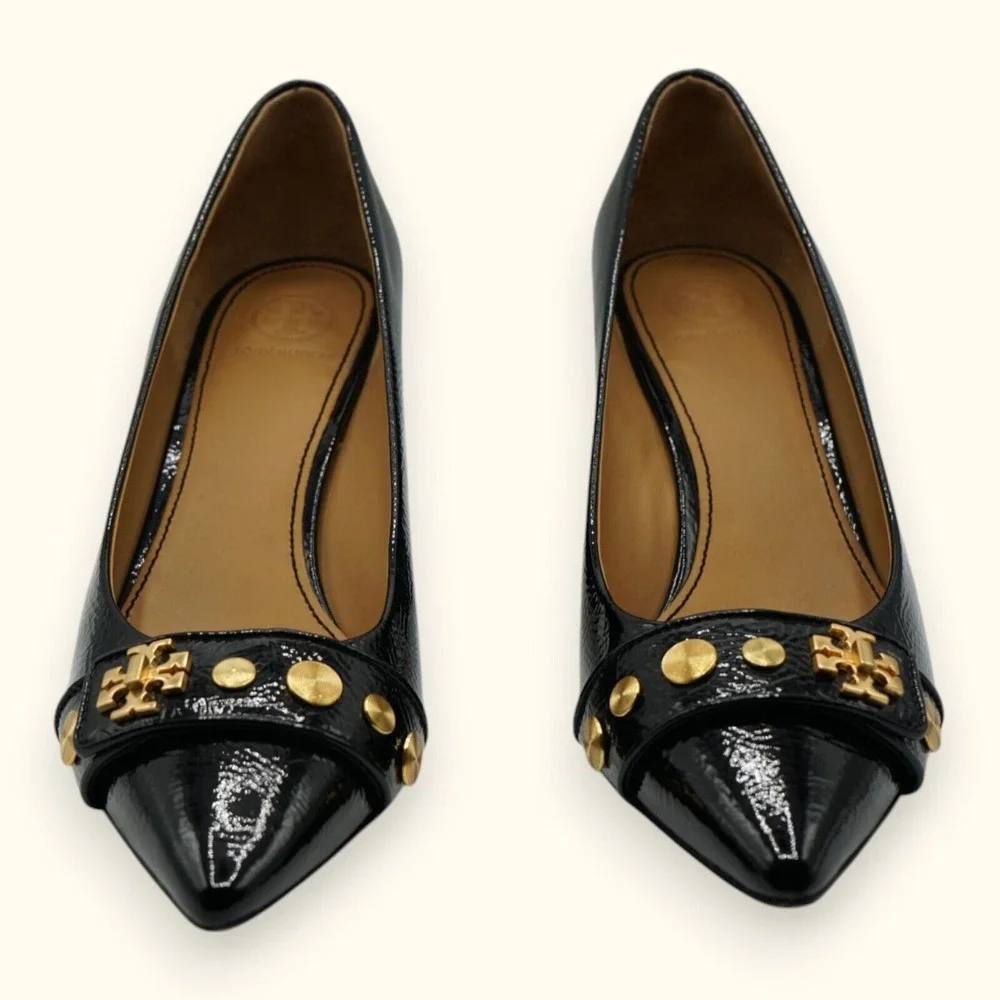 TORY BURCH‎ Women's Kira Patent Leather Logo Pumps Shoes Size 7.5M #57517
